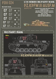  HQ-Masks  1/16 Panzer III Ausf.M stab schwere Pz.Abt.501 Tunisia early 1943 Paint Mask HQ-PZIII16024