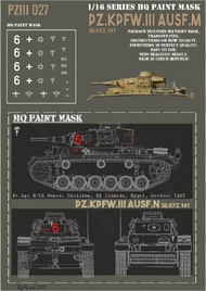  HQ-Masks  1/16 Panzer III Ausf.H Pz.Rgt.8 15 Pz.Div El Alamein Oct.1942 Paint Mask HQ-PZIII16027