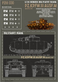  HQ-Masks  1/16 Panzer III Ausf.N staff Pz.Rgt.25 7th Pz.Div. Kursk 1943 Paint Mask HQ-PZIII16030
