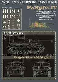 Pz.Kpfw.IV Ausf.J Panzerbefehlswagen 1. Kompanie SS-Pz. Reg. 5 Wiking Early 1945 Paint Mask #HQ-PZIV16001