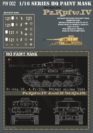  HQ-Masks  1/16 Pz.Kpfw.IV Ausf.H Pz-Reg.35 4.Pz.Div. Poland Spring 1944 Paint Mask HQ-PZIV16002