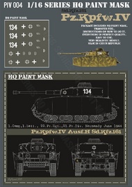  HQ-Masks  1/16 Pz.Kpfw.IV Ausf.H 1.Comp 1.Batt. 22.Pz.Rgt. 21sPz.Div. Normandy June 1944 Paint Mask HQ-PZIV16004