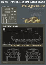  HQ-Masks  1/16 Pz.Kpfw.IV Ausf.H 2nd Comp I Batt. 5.Pz.Rgt. 5th Pz. Div. 'Wiking' Warsaw 1944 Paint Mask HQ-PZIV16006