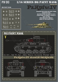  HQ-Masks  1/16 Pz.Kpfw.IV Ausf.H II.Bat. 2nd.Pz.Rgt. 16th Pz.Div. Poland 1944 Paint Mask HQ-PZIV16010