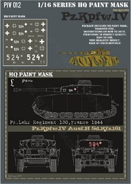 Pz.Kpfw.IV Ausf.H Pz.Lehr Regiment 130 France 1944 Paint Mask #HQ-PZIV16012