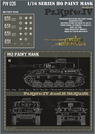 Pz.Kpfw.IV Ausf.H 6.Komp. SS-Pz.Reg SS-Pz.Gren.Div. 'Totenkopft' Prochorovka July 1943 Paint Mask #HQ-PZIV16026