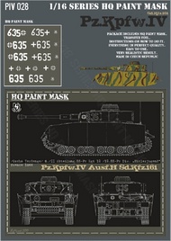  HQ-Masks  1/16 Pz.Kpfw.IV Ausf.H 6./II.Abt. SS-Pz.Regt 12 12.SS-Pz.Div 'Hitlerjungend' France 1944 Paint Mask HQ-PZIV16028