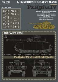 Pz.Kpfw.IV Ausf.H 7.Komp 2.Pz.Rgt. 1.SS-Pz.Div. LAH Paint Mask #HQ-PZIV16030
