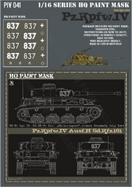  HQ-Masks  1/16 Pz.Kpfw.IV Ausf.H SS-Pz.Rgt.12 12.SS-Pz.Div. 'Hitlerjungend' France Normandy July 1944 Paint Mask HQ-PZIV16041