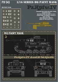  HQ-Masks  1/16 Pz.Kpfw.IV Ausf.H 10.Komp. III.Batt. 24th Pz.Rgt. 24th Pz.Div. Poland Summer 1944 Paint Mask HQ-PZIV16043