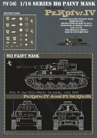  HQ-Masks  1/16 Pz.Kpfw.IV Ausf.F2 15th Pz.Rgt./11Th.Panzer Division July 1942 Paint Mask HQ-PZIV16046