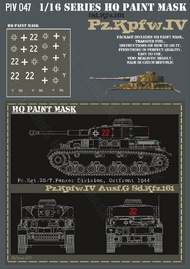  HQ-Masks  1/16 Pz.Kpfw.IV Ausf.G Pz.Rgt.25/7.Panzer Division Ostfront 1944 Paint Mask HQ-PZIV16047