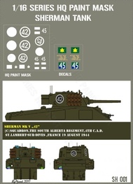 Canadian Sherman Mk.V '42' Paint mask #HQ-SH16001