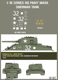 US Sherman M4 'Army Mule' Paint mask #HQ-SH16012