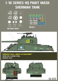 French Sherman M4A2 'Brive La Gaillarde' Paint mask #HQ-SH16023