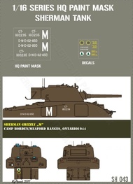 Canadian Sherman Grizzly 'M' Paint mask #HQ-SH16043