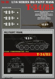  HQ-Masks  1/16 T-34/85  '235' Unidentified unit -1944 Paint mask HQ-T3416001