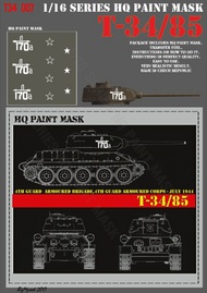 T-34/85  '170' 4th Guard Armoured Brigade,4th Guard Armoured Corps-July 1944 Paint mask #HQ-T3416007