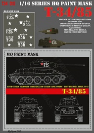 T-34/85  '235, 236' 25th Guard Armored Brigade, 2nd Guard Tank Corps-East Prussia April 1945 Paint mask #HQ-T3416010