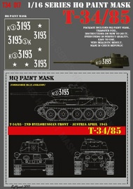 HQ-Masks  1/16 T-34/85 /Sr.Lt.Anikanov/  '3193' 2nd Byelorussian Front - Austria April 1945 Paint mask HQ-T3416017