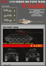  HQ-Masks  1/16 T-34/85  'ZA GENERALA ' 51st Armoured Regiment - Winter 1945 Paint mask HQ-T3416021