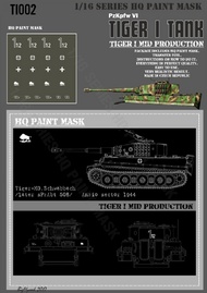  HQ-Masks  1/16 Tiger I #112 Mid Production s.Pz.Abt.508 Anzio Sector 1944 Paint Mask HQ-TI16002