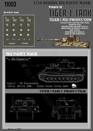  HQ-Masks  1/16 Tiger I #122 Early Production s.Pz.Abt.508 Isola Bella Italy 1944 Paint Mask HQ-TI16003