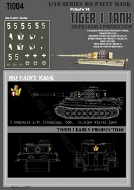Tiger I #5 Early Production 3.Komp. S.Pz.Abt.506 Ukraine Winter 1943 Paint Mask #HQ-TI16004