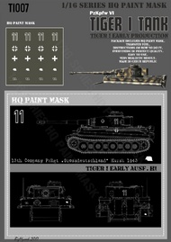  HQ-Masks  1/16 Tiger I #11 Early Production 13th Kompanie Pz.Rgt. 'Grossdeutschland' Kursk 1943 Paint Mask HQ-TI16007