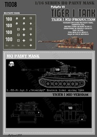 Tiger I #100 Mid Production 1./SS-Pz.Rgt.3 'Totenkopf' Eastern Front Spring 1944 Paint Mask #HQ-TI16008
