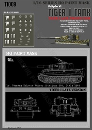  HQ-Masks  1/16 Tiger I #111 Late Production 1st Kompanie Schwere Pz.Abt.504 in Italy 1944 Paint Mask HQ-TI16009