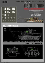 HQ-Masks  1/16 Tiger I #112 Late Production 1.Komp.s-Pz.Abt.101 Villers Bocage Normandy France 1944 Paint Mask HQ-TI16010