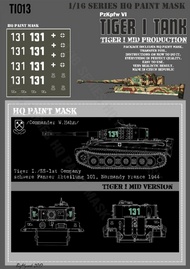  HQ-Masks  1/16 Tiger I #131 Mid Production I.SS-1st Kompanie schwere Pz.Abt.101 Normandy France 1944 Paint Mask HQ-TI16013