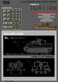  HQ-Masks  1/16 Tiger I #211 Early Production 2 Kompanie Schwere Pz.Abt.504 Italy 1944/45 Paint Mask HQ-TI16016