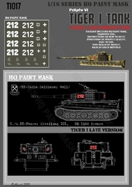  HQ-Masks  1/16 Tiger I #212 Late Production 2./s.SS-Pz.Abt.101 06.1944 Normandy Paint Mask HQ-TI16017