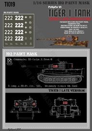  HQ-Masks  1/16 Tiger I #222 Late Production 2.komp.s.SS-Pz.Abt.101 Normandy France 06.1944 Paint Mask HQ-TI16019