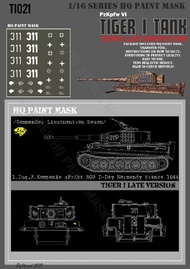 Tiger I #311 Late Production 1.Zug 3.Kompanie s.Pz.Abt.503 D-Day Normandy France 1944 Paint Mask #HQ-TI16021