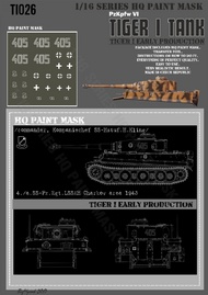 Tiger I #405 Early Production 4./s.SS-Pz.Rgt LSSAH Charkov area 1943 Paint Mask #HQ-TI16026