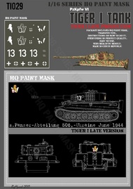  HQ-Masks  1/16 Tiger I #13 Late Production schwere Pz.Abt.506 Ukraine June 1944 Paint Mask HQ-TI16029