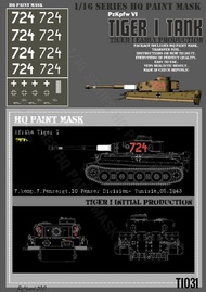  HQ-Masks  1/16 Tiger I #724 Initial Production 7.komp 7.Pz.Rgt. 10 Panzer Division - Tunisia 02.1943 Afrika Paint Mask HQ-TI16031