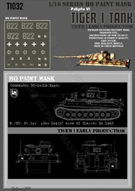  HQ-Masks  1/16 Tiger I #822 Early Production 8./SS-Pz.Rgt. 'Das Reich' area of Charkov 04.1943 Paint Mask HQ-TI16032