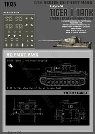  HQ-Masks  1/16 Tiger I #S13 Early Production 2 SS Pz.Div. 'Das Reich' Russia 1943 Kursk Paint Mask HQ-TI16035