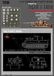  HQ-Masks  1/16 Tiger I #III Late Production HQ 3.Kompanie s.Pz.Abt. 505 Eastern Front 06.1944 Paint Mask HQ-TI16038