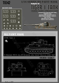  HQ-Masks  1/16 Tiger I #S33 Early Production Kursk 8 Kompanie SS Division 'Das Reich' Eastern Front 1943 Paint Mask HQ-TI16042