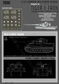  HQ-Masks  1/16 Tiger I #426 Early Production /SS-Hscha.B.Poetschlak/4./SS-Pz.Rgt.LSSAH of the SS-Pz.Gre.Div.LSSAH-Charkow area Soviet Union 02 1943 Paint Mask HQ-TI16050
