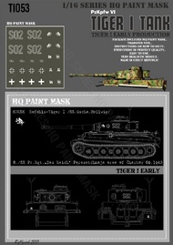 Tiger I #S02 Early Production Befehls /SS-Oscha.Hellwig/8./Pz.Rgt.Das Reich Peresetchnaja area of Charkow 06 1943 Paint Mask #HQ-TI16053