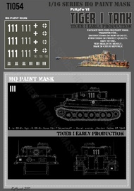  HQ-Masks  1/16 Tiger I #111 Early Production 1./SS-Pz.Rgt./3.SS-Pz.Gren.Div.totenkopf Kursk sector Soviet Union07.1943 Paint Mask HQ-TI16054
