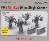  HS Models  1/200 HMS Oerlikon 20mm Single Cannon HSME200003E