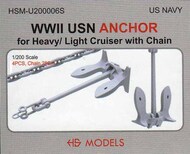  HS Models  1/200 US Navy WW2 Anchor for Heavy/Light Cruiser with Chain HSMU200006U