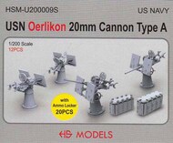  HS Models  1/200 USN Oerlikon 20mm Cannon Type A HSMU200009U